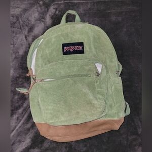 JanSport Green Corduroy Backpack